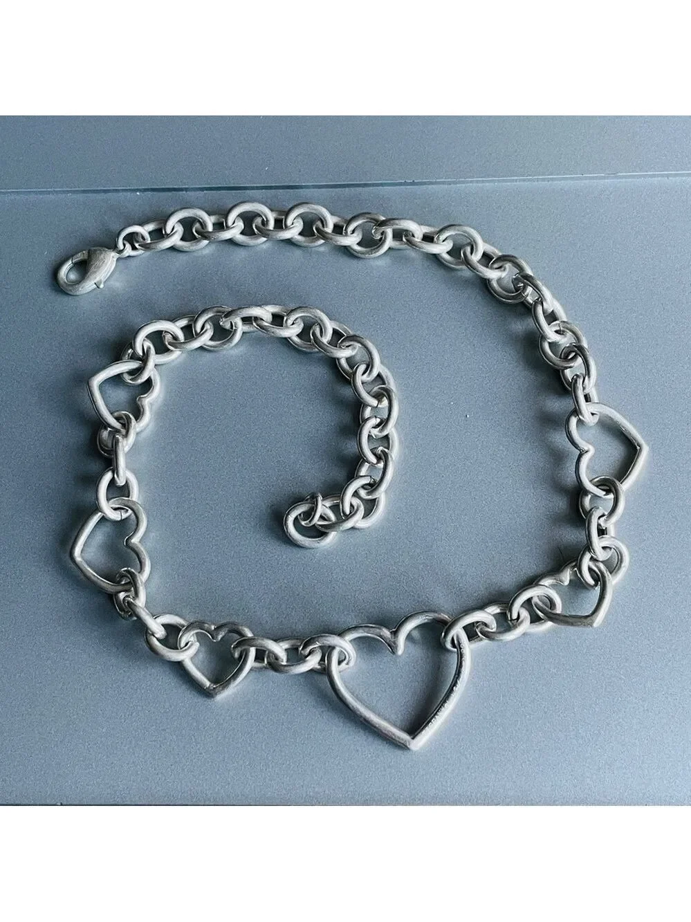 Tiffany & Co. Elsa Peretti 6 Multi Open Heart Necklace in Sterling Silver